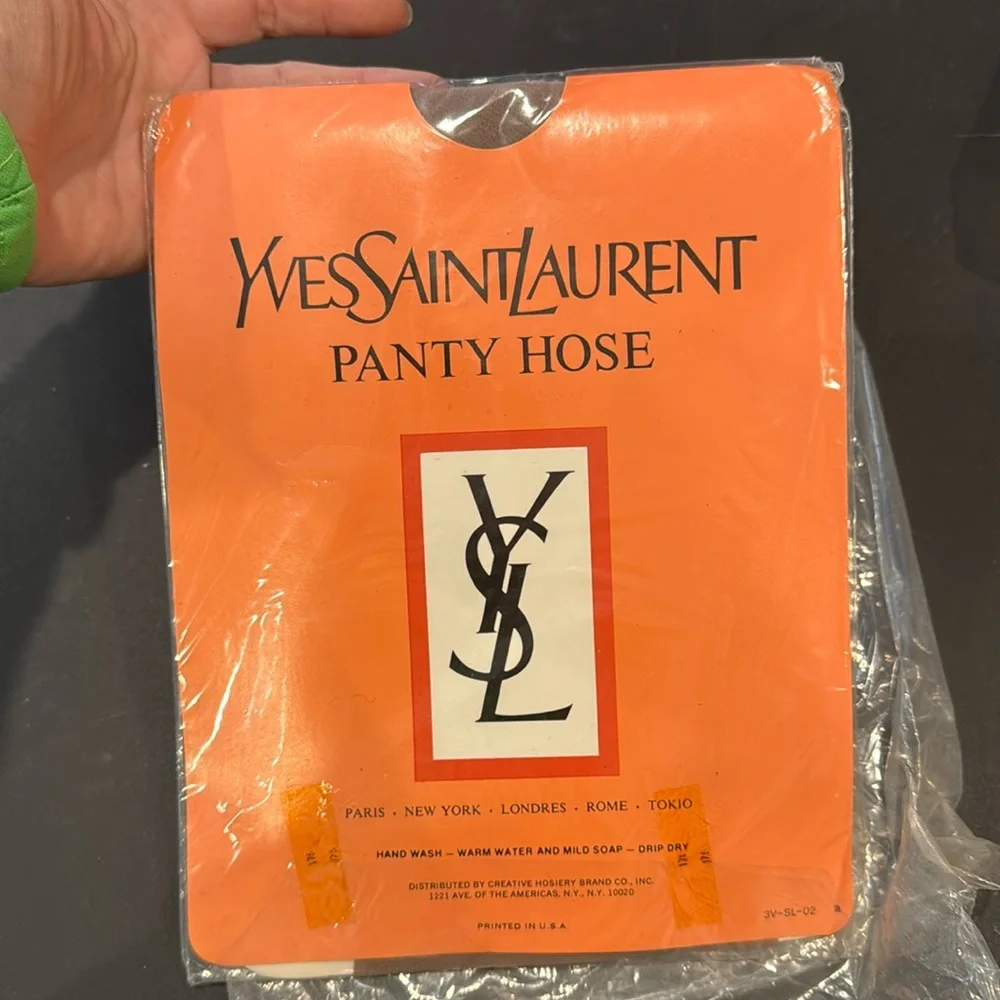 Vintage‎ 1970s Yves Saint Laurent Panty Hose Cool Taupe Outsize 170-215 5-6’ YSL
